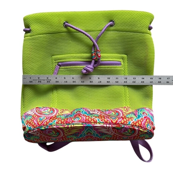 VERA BRADLEY Citrine Paisley in Paradise Mesh Drawstring Backpack Lined - Picture 3 of 9